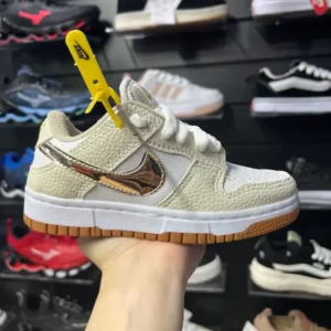 Nike Dunk Infantil Bege Dourado