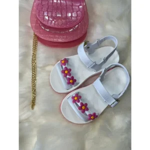 Kit Sandalia + Bolsa Flor Branco