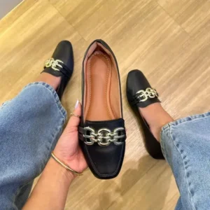 Mocassim Fivela Preto