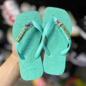 Chinelo Havaianas Stitch Infantil Verde Agua