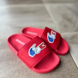 Chinelo Vermelho Slide Lacoste Infantil