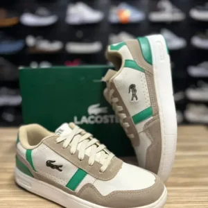 Sapatenis Lacoste T-clip Bege Verde Camurça