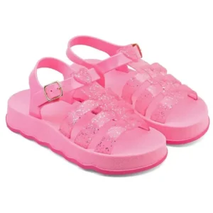 Sandalia Infantil Coração Rosa
