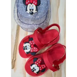 Kit Sandalia + Bolsa Minnie Vermelho