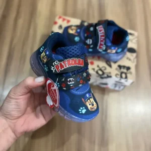 Tenis Velcro Led Patrulha Canina Azul
