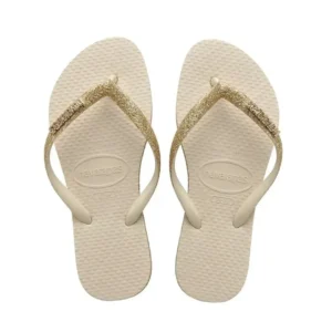 Chinelo Havaianas Total Glitter Bege