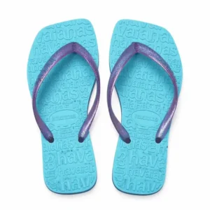 Chinelo Havaianas Tropical Infantil Verde Agua/roxo