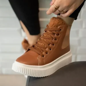 Bota Coturno Pelinho Marrom