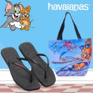 Kit Chinelo Havainas+ Bolsa Preto